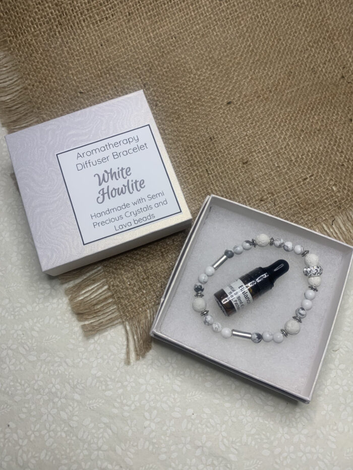 White Howlite diffuser bracelet